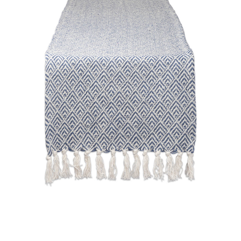 Anoka Diamond Table Runner, French Blue