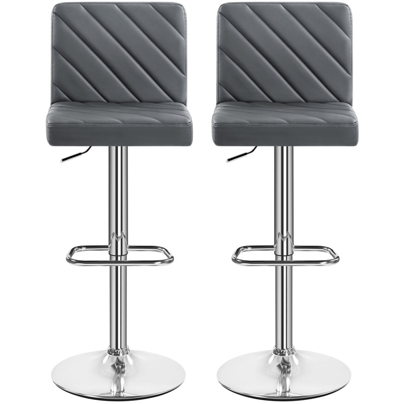 Height Adjustable Swivel Bar Stool , Dark Grey, No