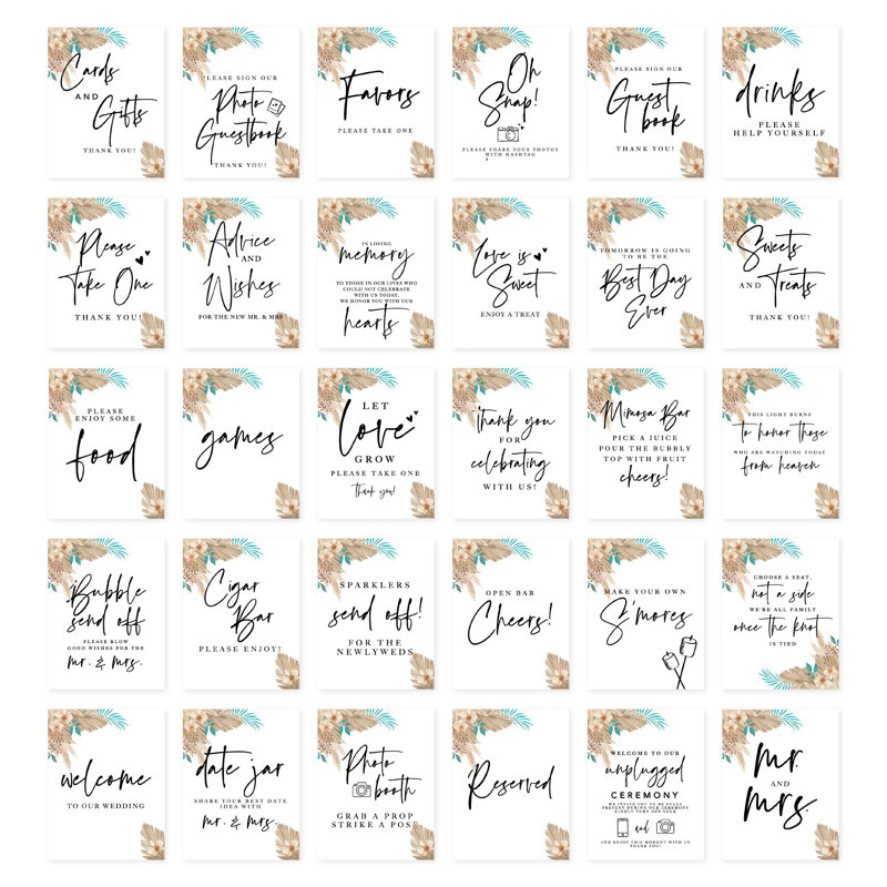 Ensemble de signes de mariage Boho
