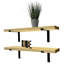 Lemieux Handcrafted Rustic Wooden Wall-Mounted Floating Shelves with Black L Brackets-282333644-282333618