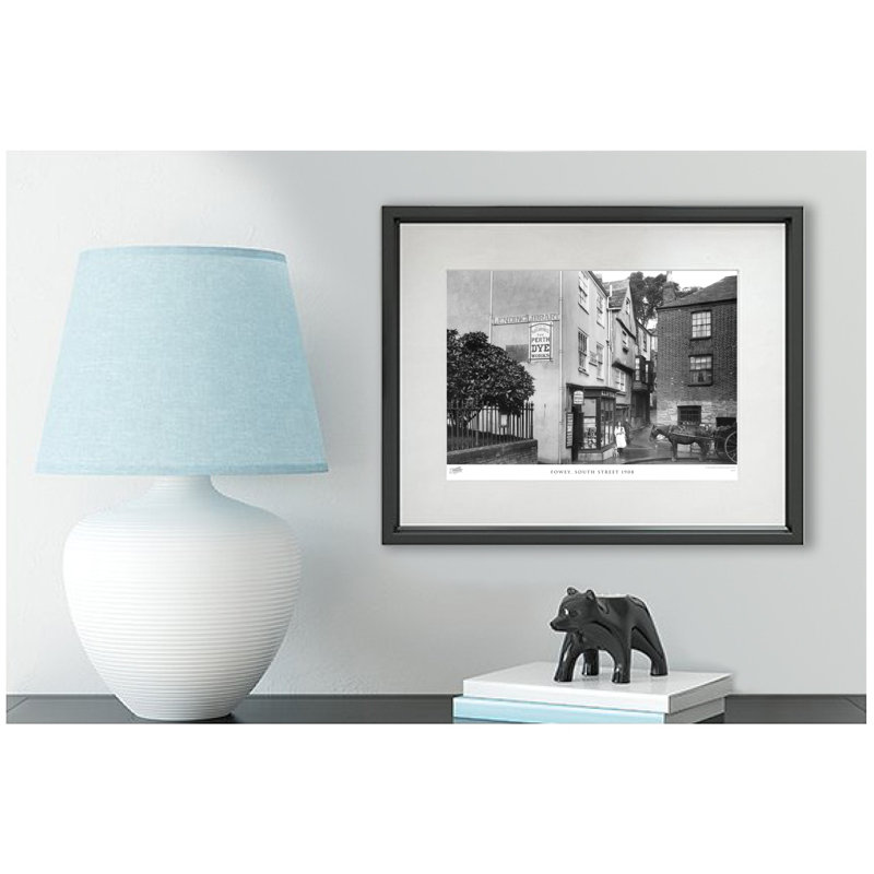 Fowey, South Street 1908 - Single Picture Frame Print, 28cm H x 36cm W x 2.3cm D