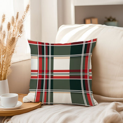 Holiday Christmas Plaid Holiday Pattern I Modern Throw Pillow Cover