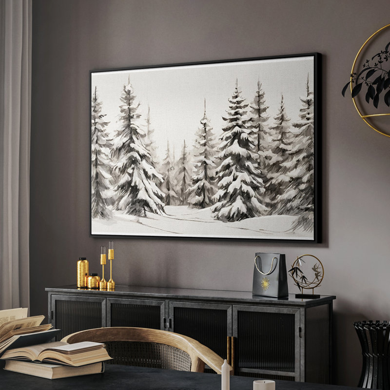 Paysage rétro - CXCII, H 25 po x l 37 po x P 2 po, Toile encadrée noire