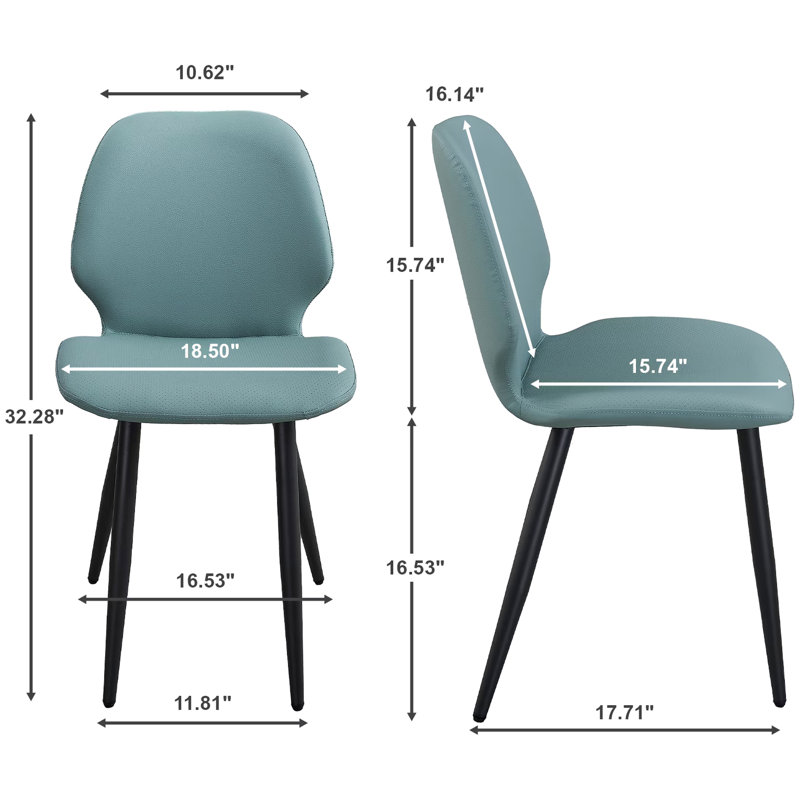 De 6 chaises de salle à manger rembourrées en cuir avec pieds en métal pour la cuisine, le restaurant et les espaces de réunion