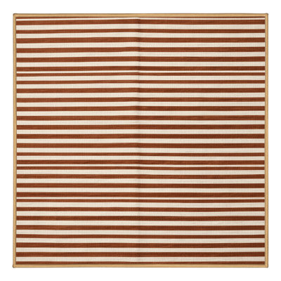 Machine Washable Horizontal Stripes Brown Area Rug