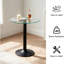 Table d'appoint ronde minimaliste en verre, piètement robuste en métal noir, table décorative pour la maison et le bureau, noire-120980290-120980300