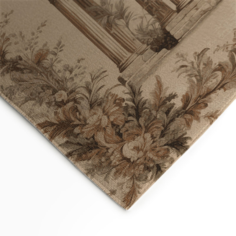 Tapis d'intérieur et d'extérieur brun français, Rectangle 9 pi x 12 pi