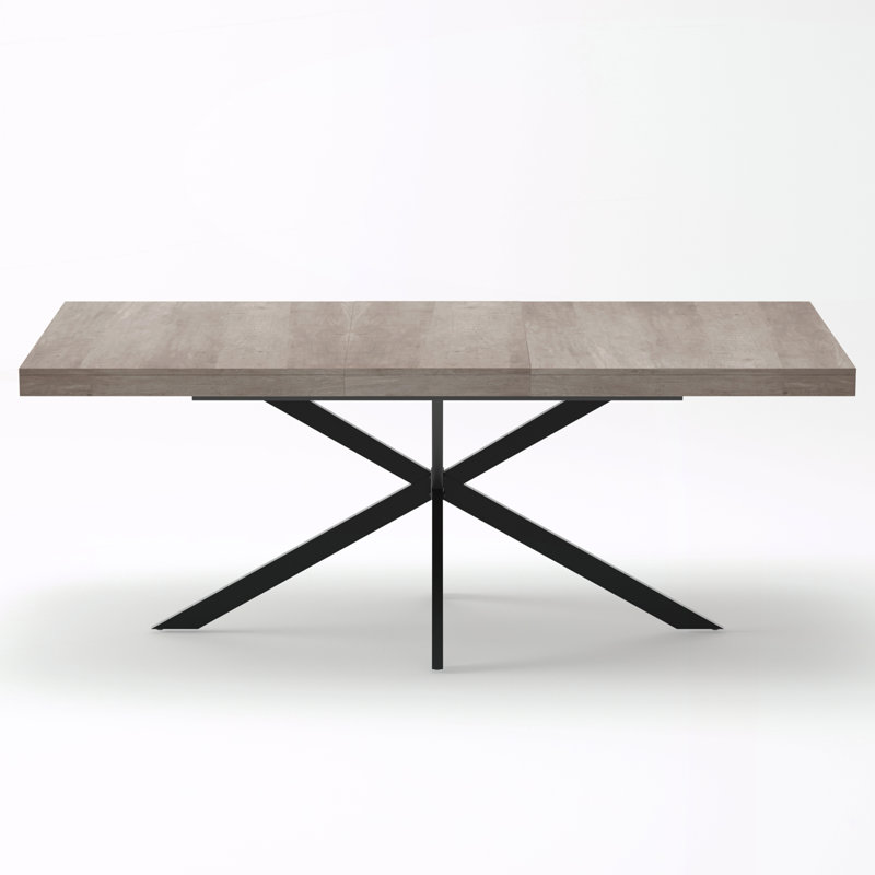 Table de salle à manger rectangulaire extensible de style rétro, idéale pour les salles à manger, les cuisines et les salons.