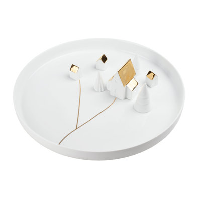 Porcelain Stories Winter Village Serving Dish