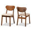 Chaise d'appoint en tissu sable et noyer Kaylanni, H 30,7 po x l 18,5 po x P 22 po-1084493575