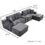 Canapé modulaire surdimensionné de 150 po, canapé Cloud avec assise profonde, canapé en L avec porte-gobelets et ports USB, canapé rembourré en velours côtelé pour le salon, gris-1012767594
