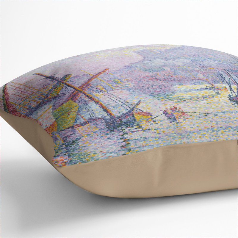 Notre-Dame De La Garde Square Throw Cushion, 40cm H x 40cm W x 15cm D, Stone