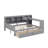  Wooden L-Shaped Daybed With Seven Storage Spaces And Two Drawers, Multi-Functional Bed With Built-In Study Desk And Bookshelf-1932945232