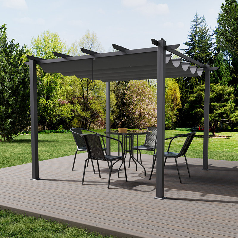 Rolanda Metal Light Grey Pergola, 228cm H x 300cm W x 400cm D