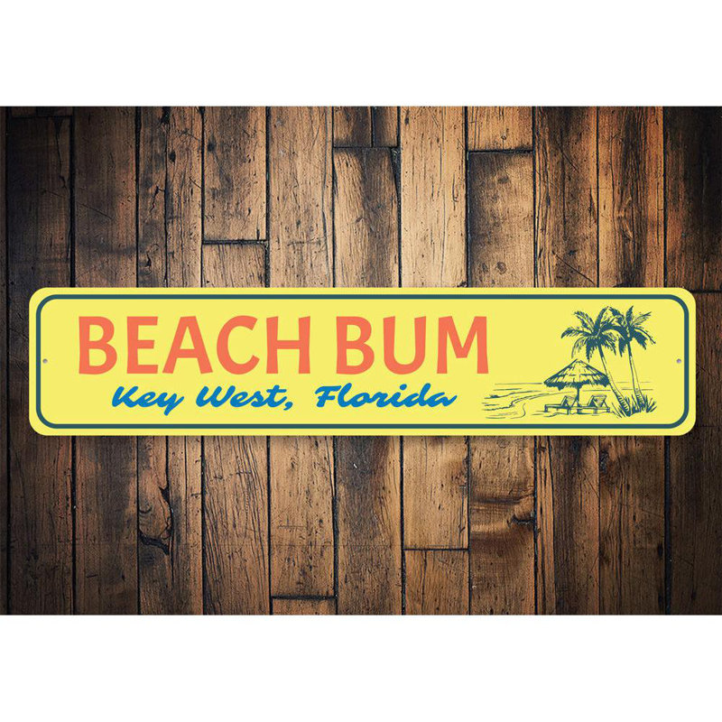 Panneau en aluminium Beach Bum Key West, H 6 po x l 24 po x P 0,06 po