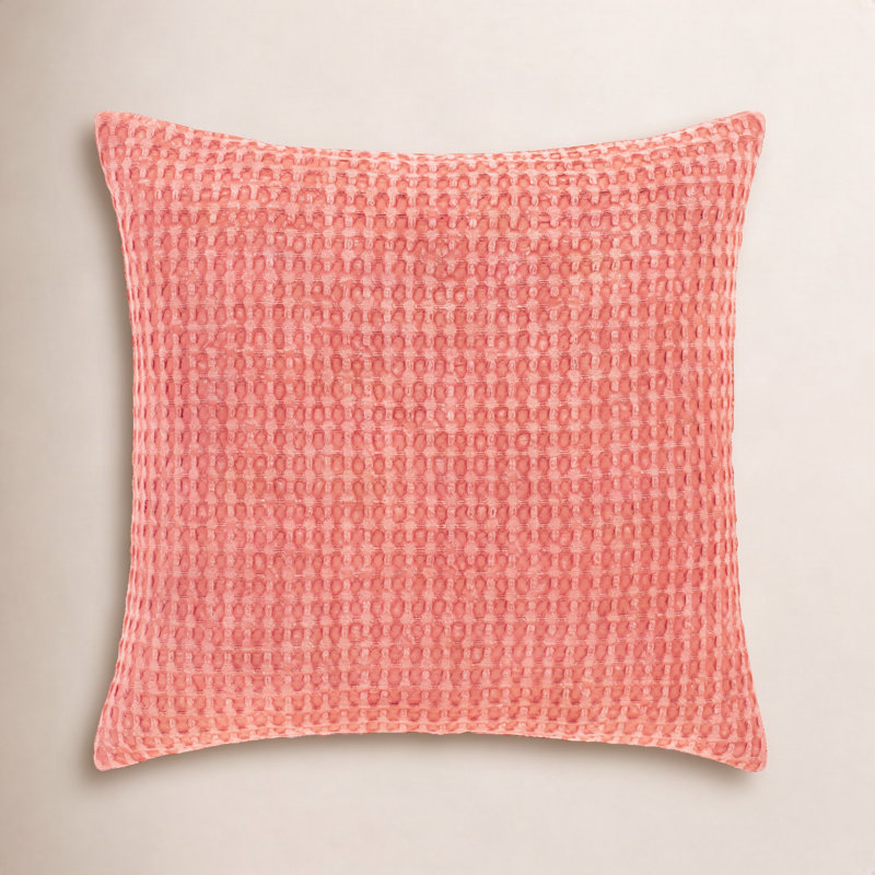 Coussin en coton Kappa, 18 po x 18 po, Orange vif, Polyester / bourre en polyester