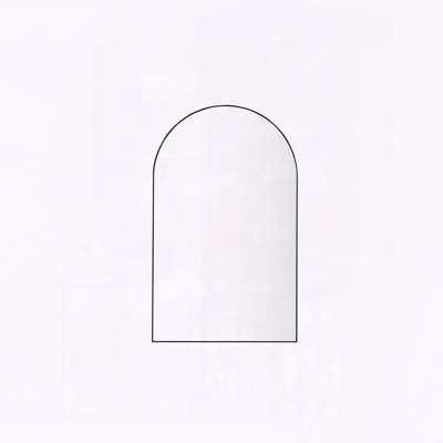 Miroir mural noir arqué, 101,6 x 76,2 cm (40 x 30 pouces), miroir rond à cadre en métal pour salle de bain, salon, chambre, orientation horizontale ou verticale
