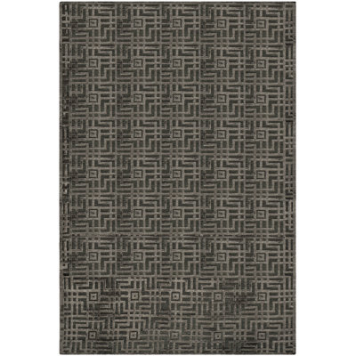 Tapis gris anthracite en laine / coton noué à la main Candie