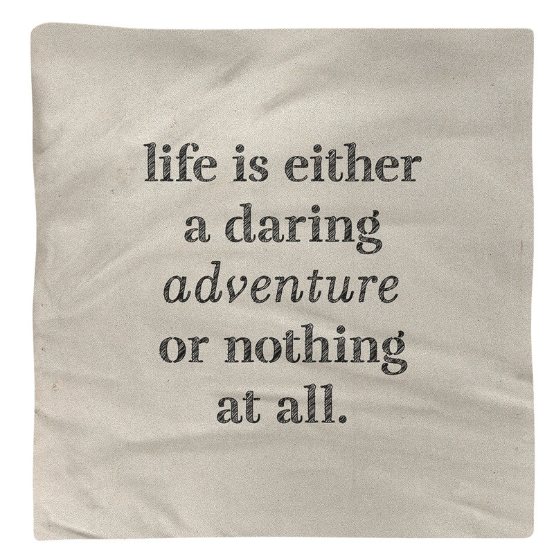 Serviette d’aventure à vie manuscrite, Blanc / Noir, L 22 po x l 22 po, Coton