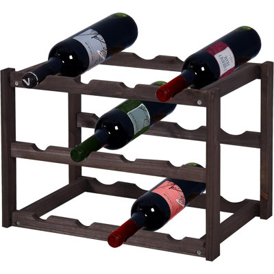 Elyssa Solid Wood Floor Wine Bottle Rack Brown