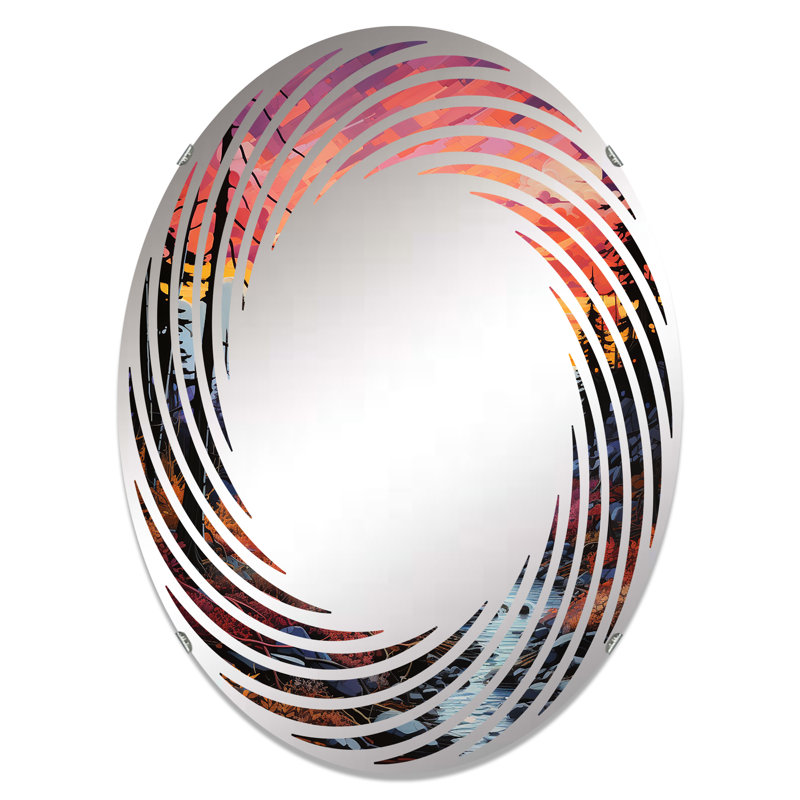 Aurora Borealis Aurora Spectacle I - Miroir mural spirale ovale, L 20 po x H 30 po