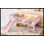 Lit mezzanine simple avec tablettes de rangement, lit mezzanine inférieur en bois massif avec lumières DEL et garde-corps pleine longueur, sans sommier tapissier, rose
