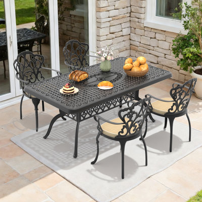 4-Person Square Outdoor Dining Set With Off-White Colour