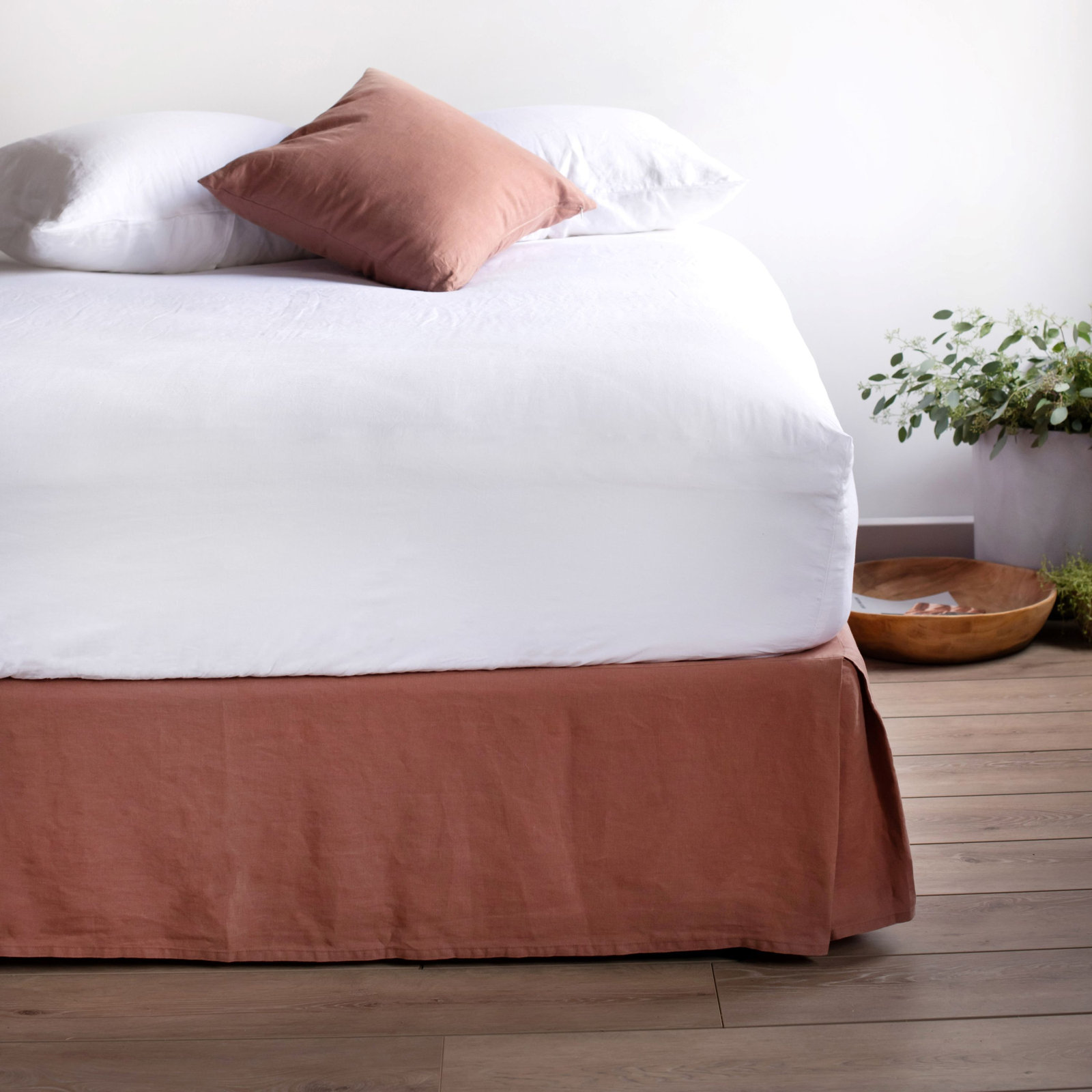 100% French Linen Pillow Sham, Clay, Square 20", Pillow Cover Only - No Insert