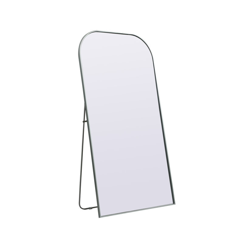 Sabine Metal Arch Floor Mirror, 66" x 35", Silver