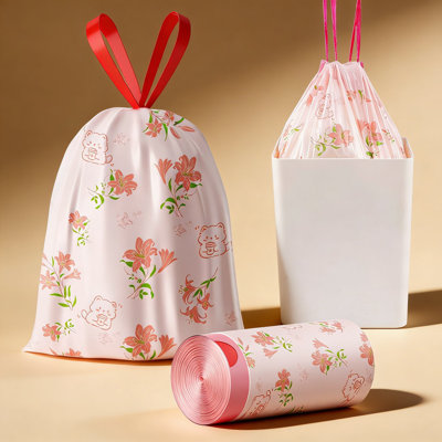 4 Gallon Drawstring Trash Bags - Tear-Resistant & Leak-Proof Small Garbage Bags For Bathroom, Office, And Car, 30 Count