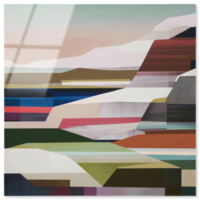 Beauty of a Geometric V Acrylic Print Modern Wall Decor by Art Remedy, Ready to Hang, 20 x 20