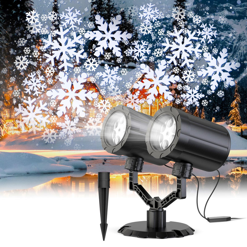 Double-Head Rotating Snowflakes Projector Lights