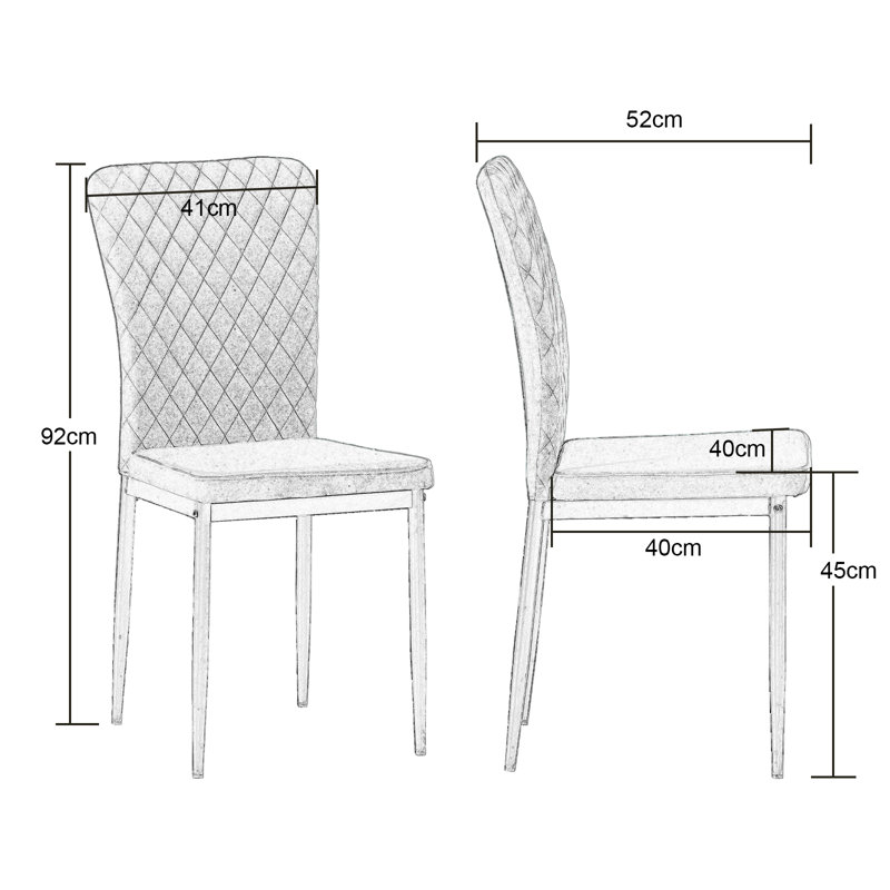 Lelani Vintage Suede Upholstered Dining Chair, Grey, 6