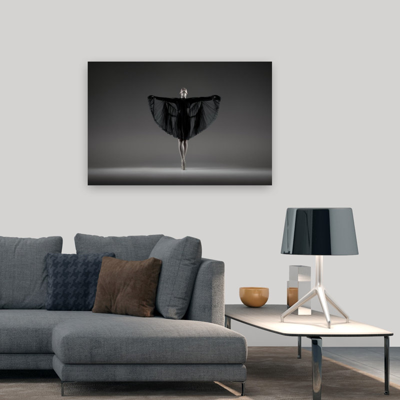 " Elegant Ballerina Pose Classic Dramatic Elegant Wall Art Print " by Georg Scharf, H 32 po x l 48 po