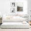 Lit de jour simple moderne beige en velours côtelé avec fonction coulissante-1133486866