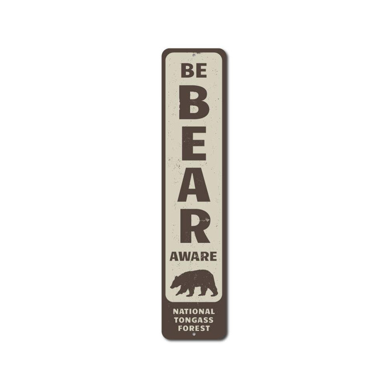 Plaque en aluminium Be Bear Aware, H 4 po x l 18 po x P 0,04 po