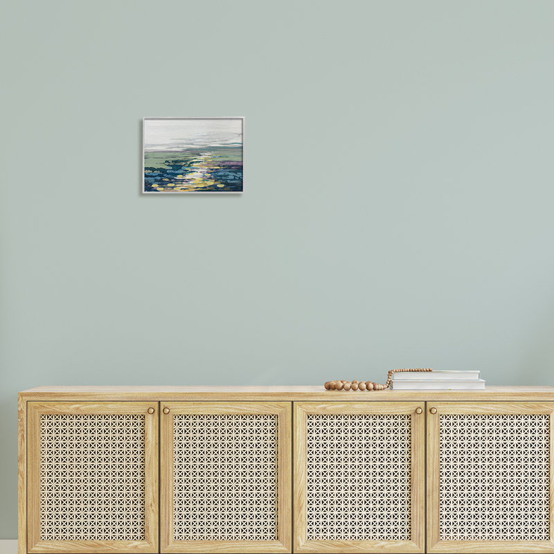 «Vivid Sea Water Ocean Surface Ripples Collage» par Stacy Gresell - peinture encadrée sur bois, H 11 po x l 14 po x P 1,5 po