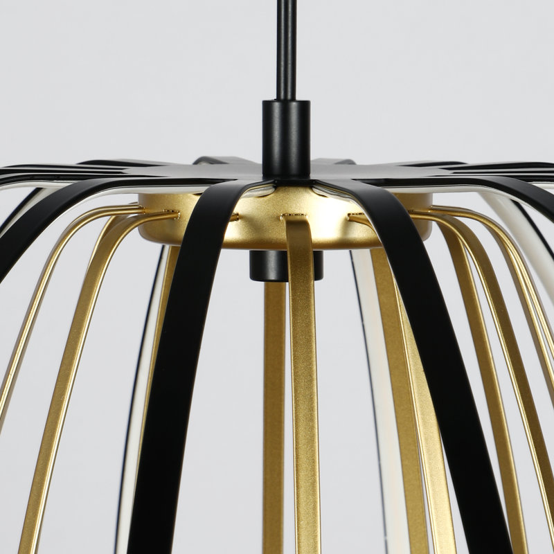 Modern 46-Watt 1-Light Black and Gold Integrated LED Pendant Light Fixture for Kitchen Island
