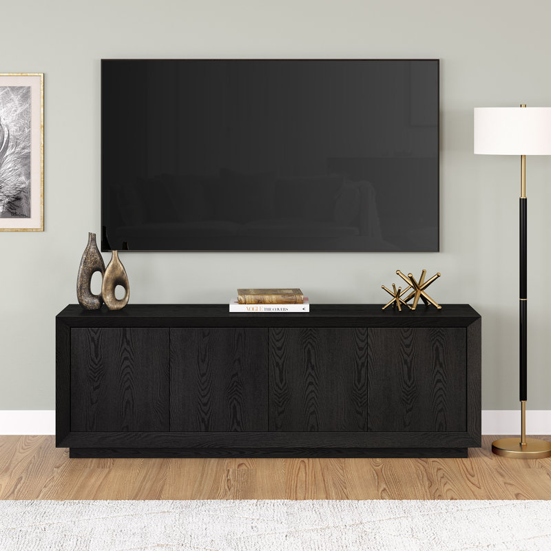 Oswald 68 W Storage Credenza, Black Grain