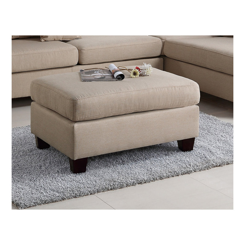 3 pièces Canapé modulaire réversible pour canapé de salon avec repose-pieds, Tissu sable du désert