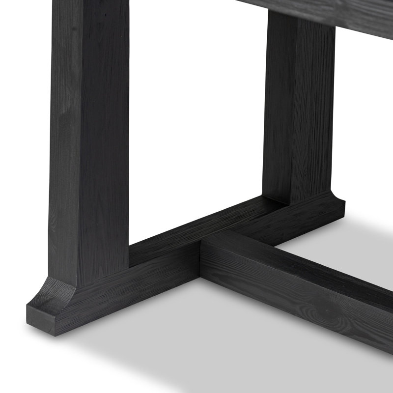 Otto Pine Wood Dining Table, Black, 30" H x 39.25" W x 110" L