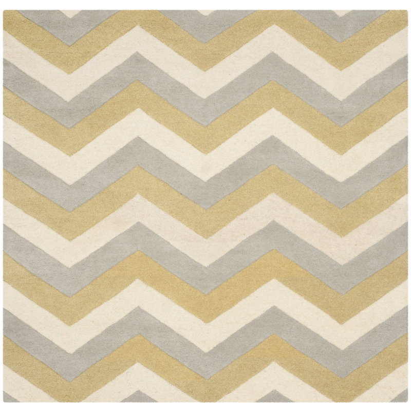 Tapis en laine touffeté à la main Teresita, Carré 5 pi
