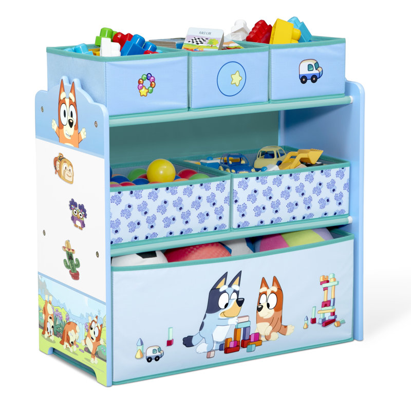 Bluey Design & Store 6 Bin Toy Storage Organizer By Delta Children - Greenguard Gold Certified