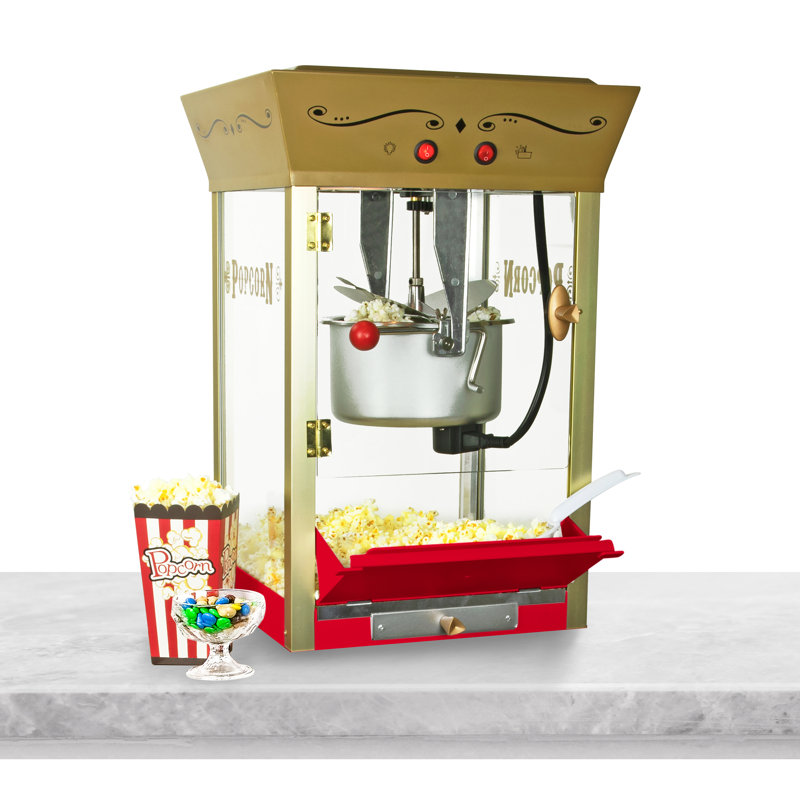 Nostalgia Red Vintage Popcorn Cart with Candy Dispenser