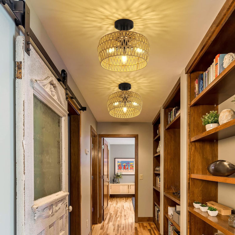 Plafonnier semi-encastré 3 lumières Boho