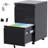 Metal 2 Drawer Mobile File Cabinet with Lock, Featuring simple stylish Filing Cabinet, 25.6''H Letter Size Files Storage Cabinet,Black