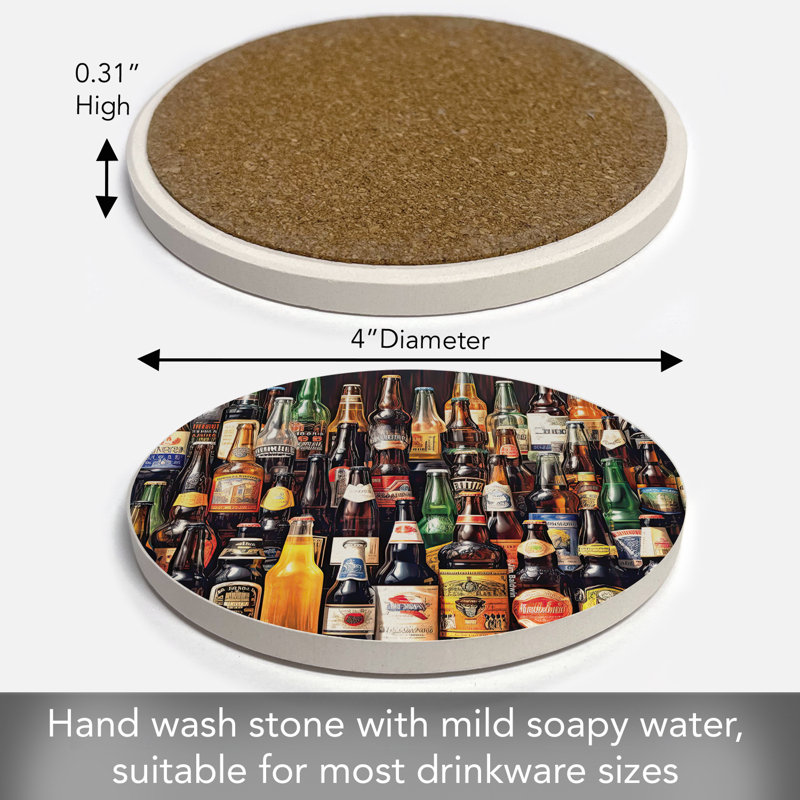 All About Beer Single Round Stone Coaster Create Your Own Collection