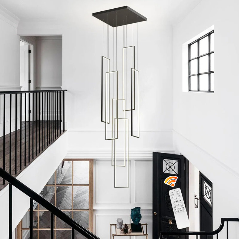 Luminaire suspendu à 6 lumières, Noir mat