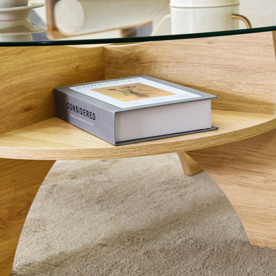 Table basse ronde en verre trempé