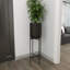 Grand pot à fleurs d'intérieur en métal noir avec support amovible, 12 po x 12 po x 36 po-1191922649